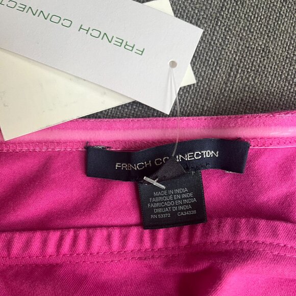 French Connection Women's Rosanna Pink Ruched Off The Shoulder Shirt Size 4 NWT - Picture 3 of 6